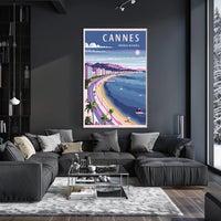 Cannes Coastal Elegance Vintage Travel Poster PosterGoat
