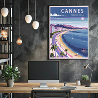 Cannes Coastal Elegance Vintage Travel Poster PosterGoat