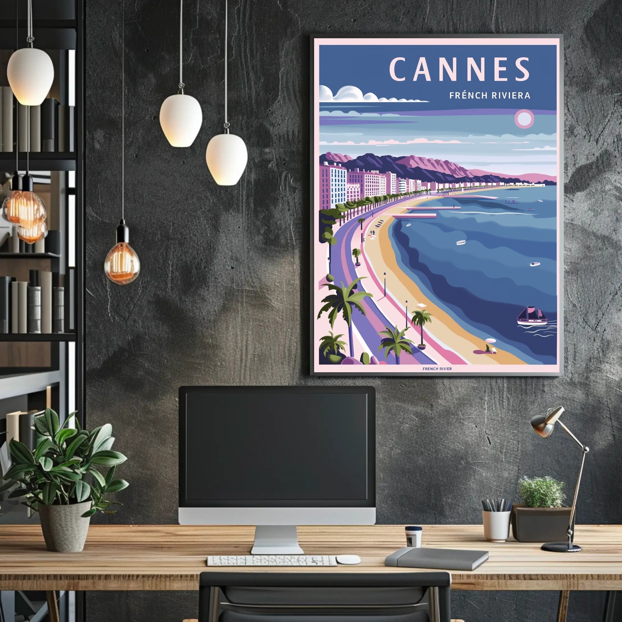 Cannes Coastal Elegance Vintage Travel Poster PosterGoat