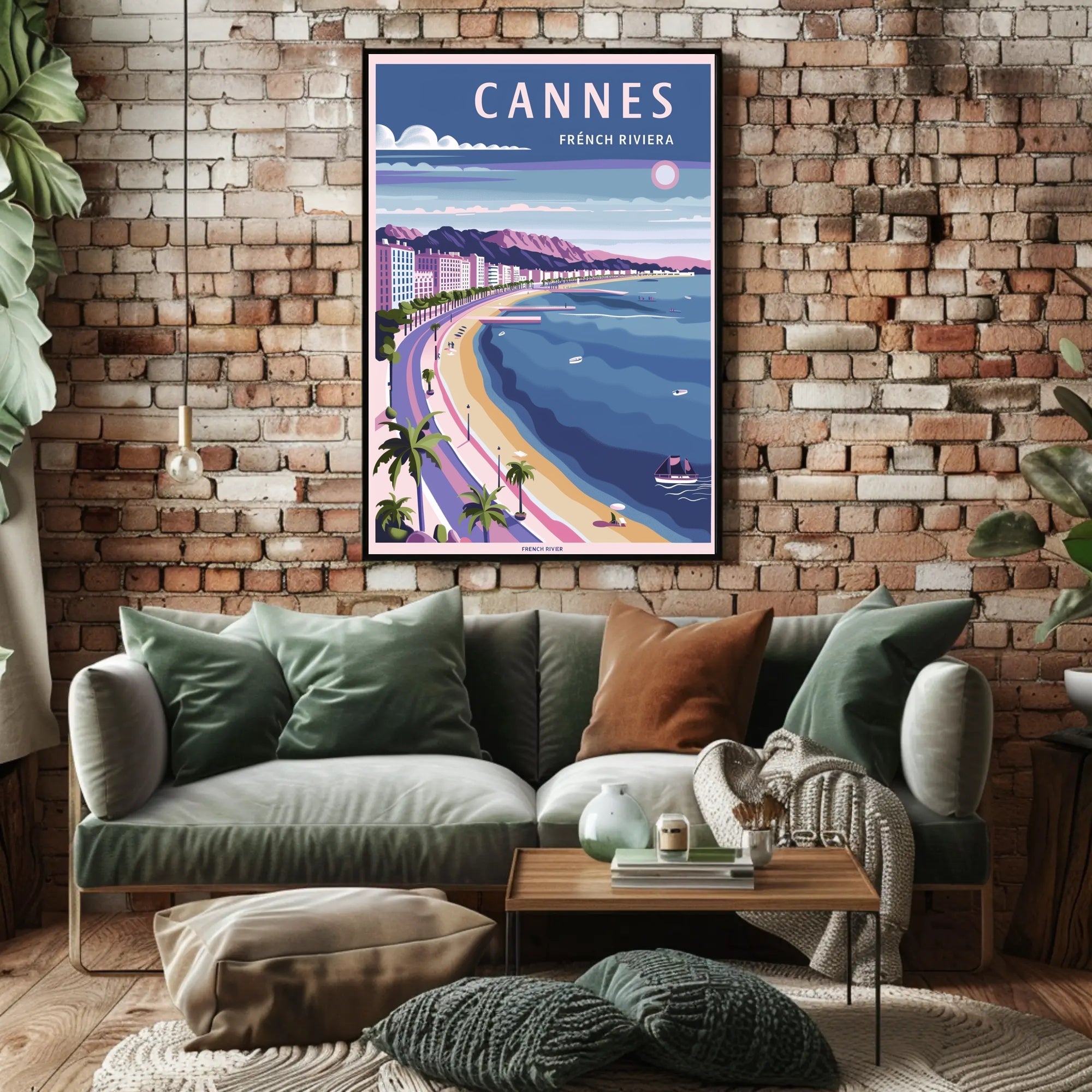 Cannes Coastal Elegance Vintage Travel Poster PosterGoat