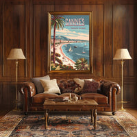Cannes French Riviera Vintage Travel Poster PosterGoat