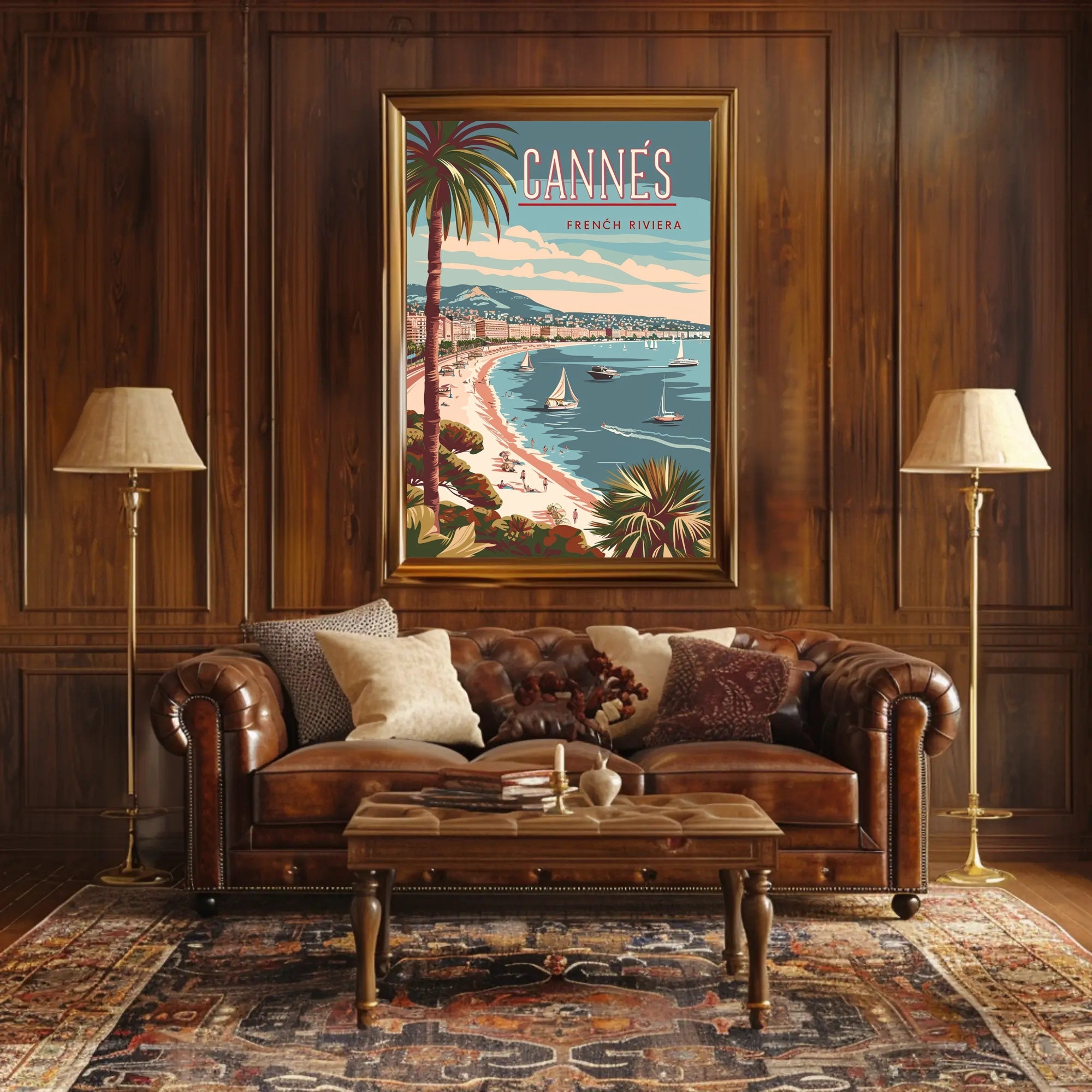Cannes French Riviera Vintage Travel Poster PosterGoat