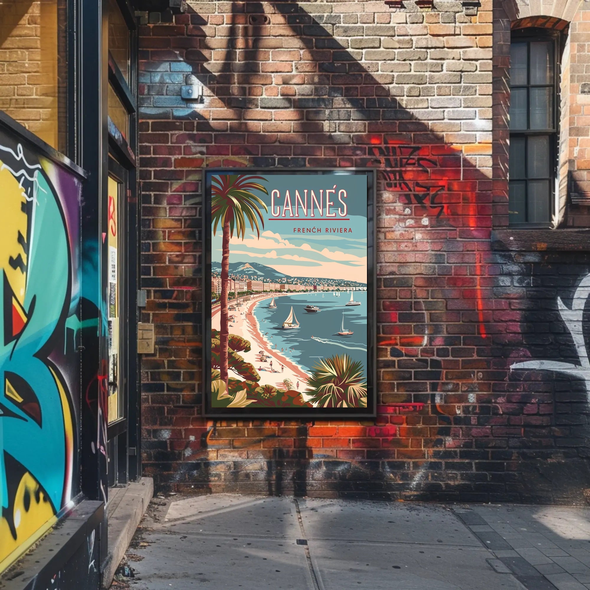 Cannes French Riviera Vintage Travel Poster PosterGoat