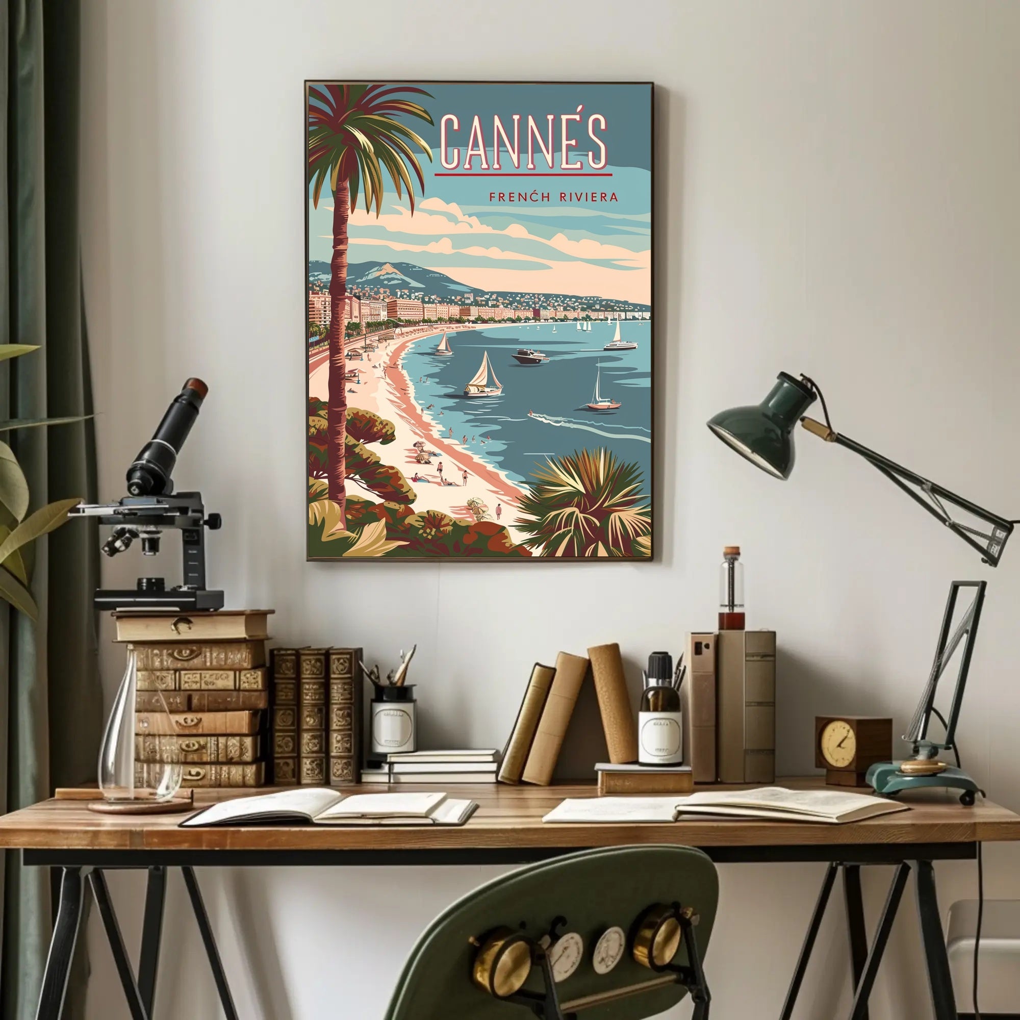 Cannes French Riviera Vintage Travel Poster PosterGoat