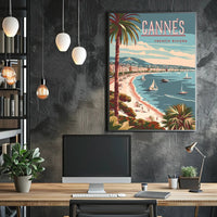 Cannes French Riviera Vintage Travel Poster PosterGoat