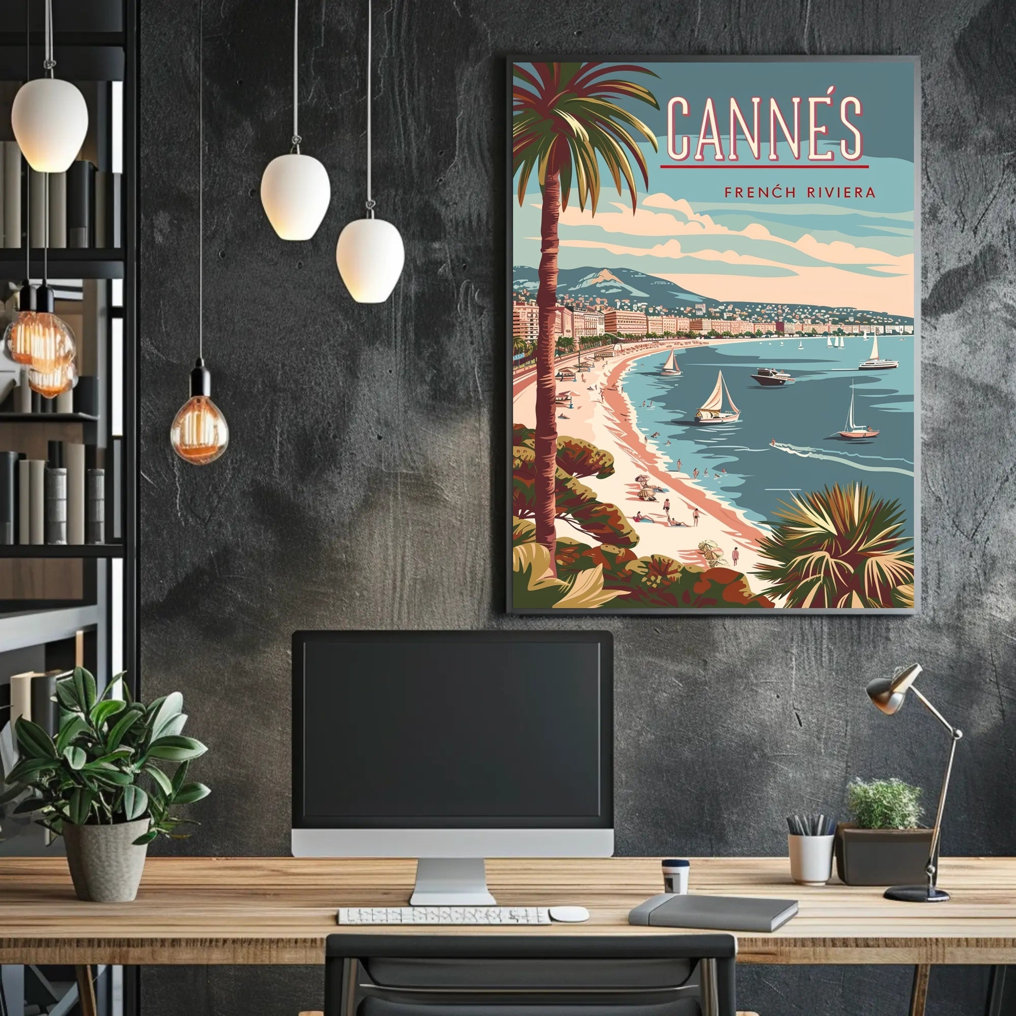 Cannes French Riviera Vintage Travel Poster PosterGoat