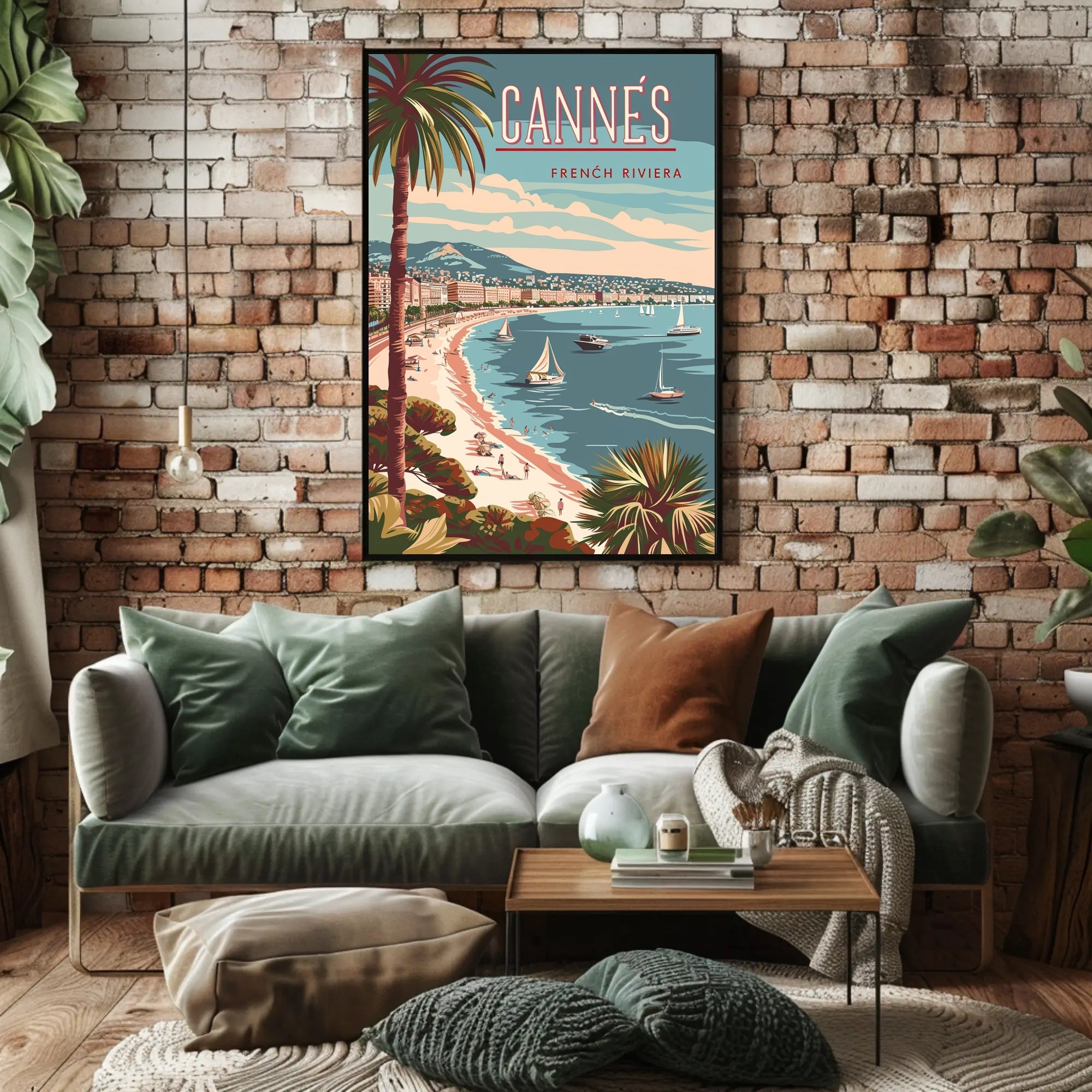 Cannes French Riviera Vintage Travel Poster PosterGoat