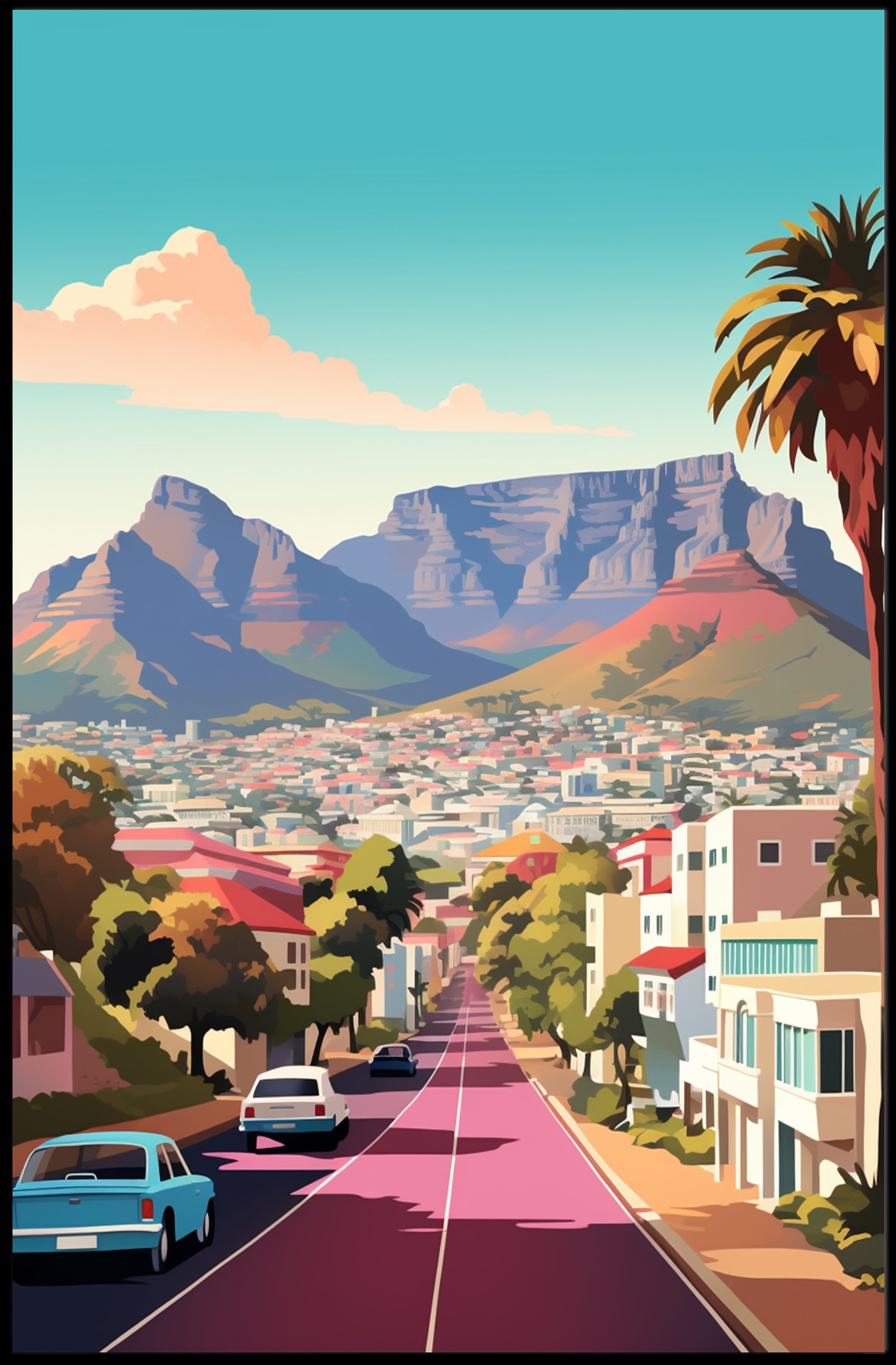 Cape Town Cityscape Art Print: Urban or Cityscape Poster PosterGoat
