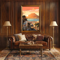 Cape Town Coastal Sunset Travel Poster PosterGoat