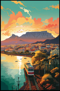 Cape Town Scenic Landscape Vintage Travel Poster PosterGoat