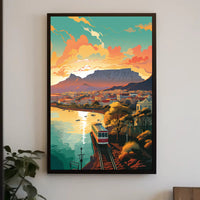 Cape Town Scenic Landscape Vintage Travel Poster PosterGoat