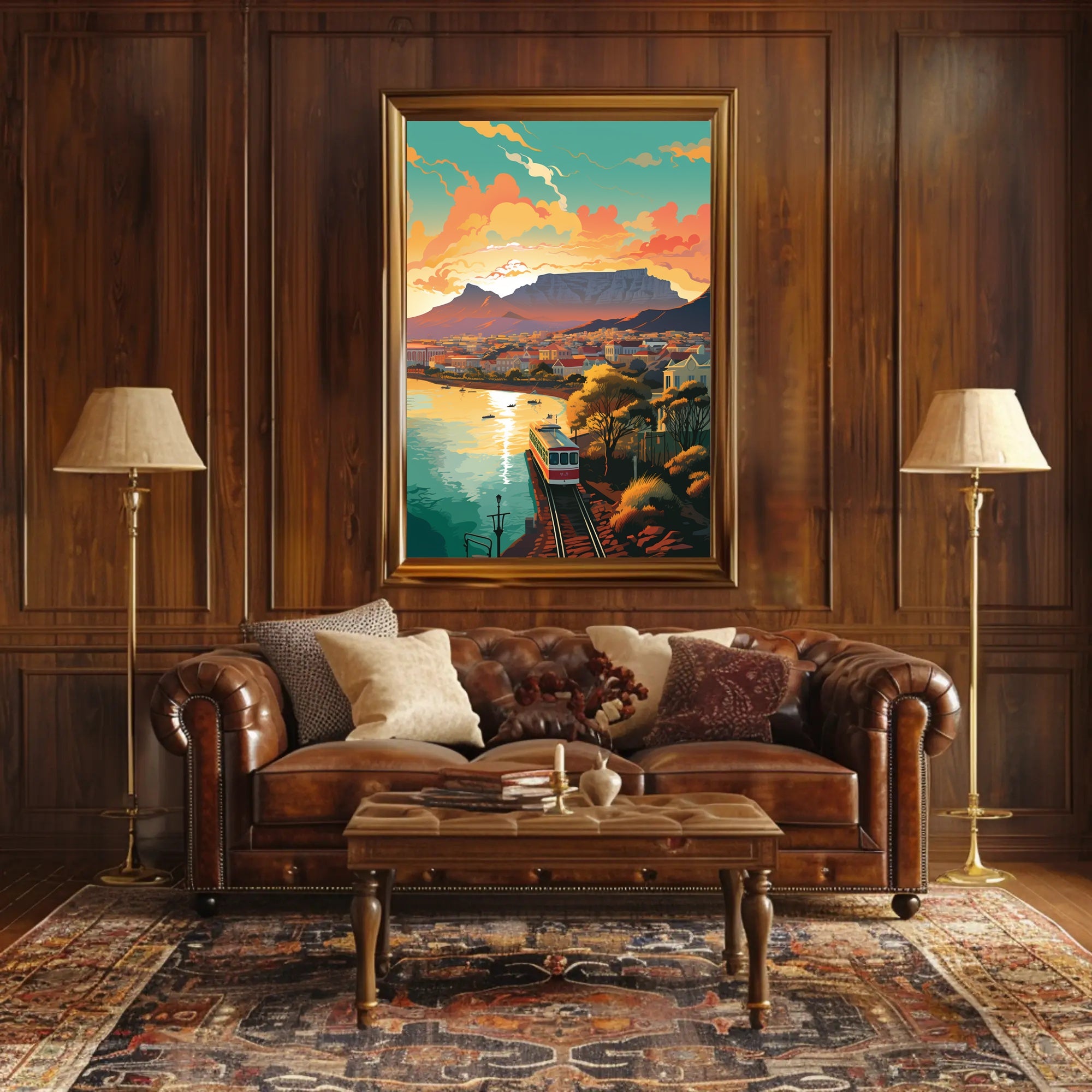 Cape Town Scenic Landscape Vintage Travel Poster PosterGoat