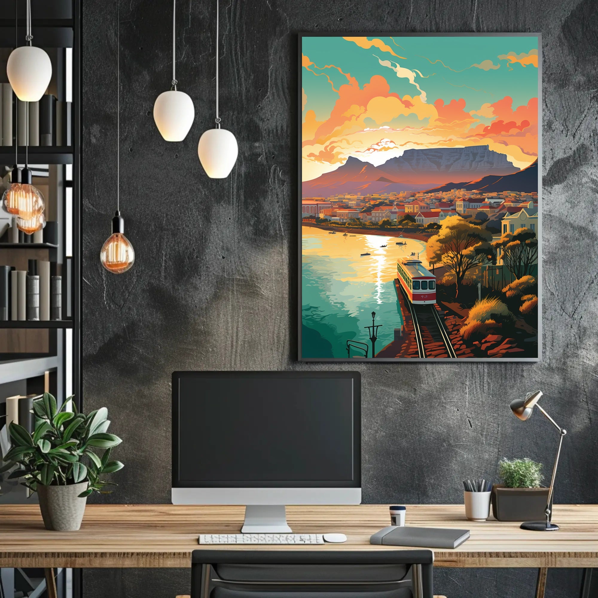 Cape Town Scenic Landscape Vintage Travel Poster PosterGoat