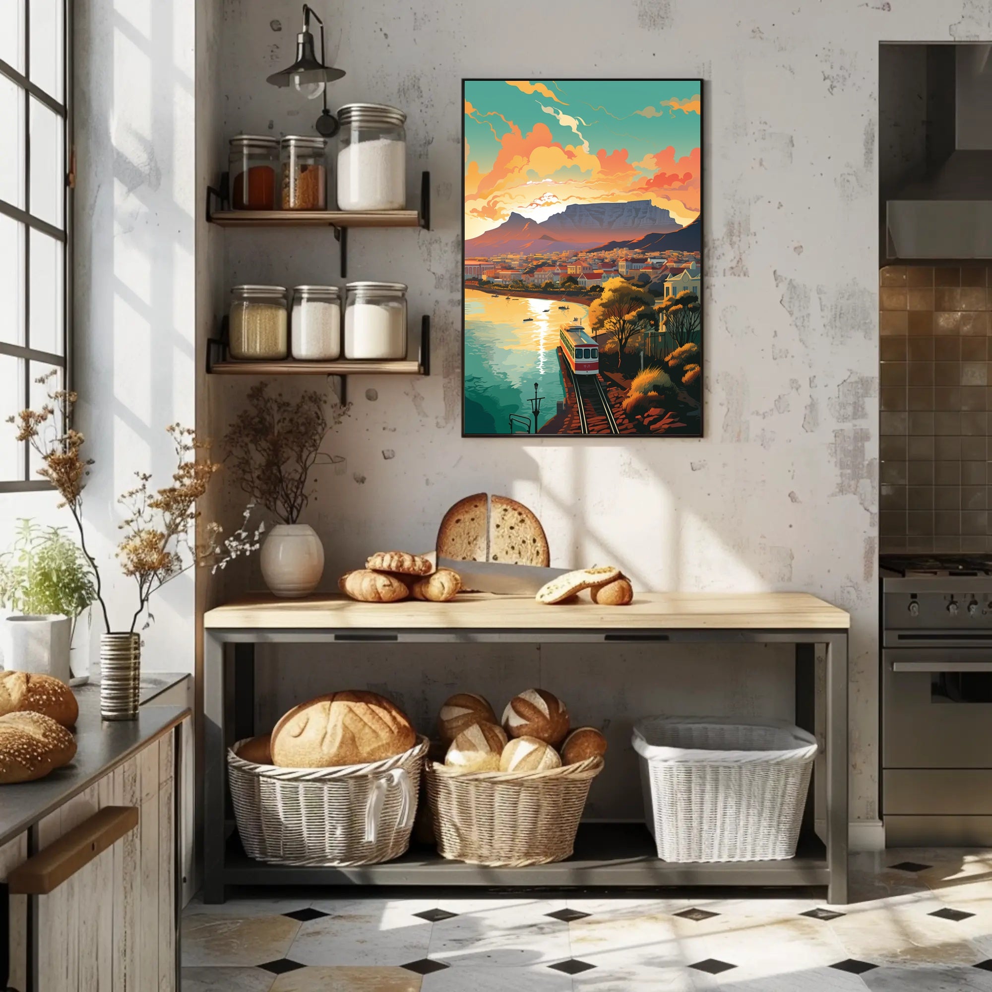 Cape Town Scenic Landscape Vintage Travel Poster PosterGoat