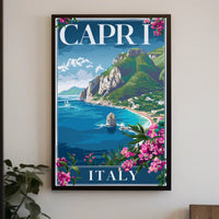 Capri Coastal Serenity Vintage Travel Poster PosterGoat