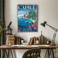 Capri Coastal Serenity Vintage Travel Poster PosterGoat