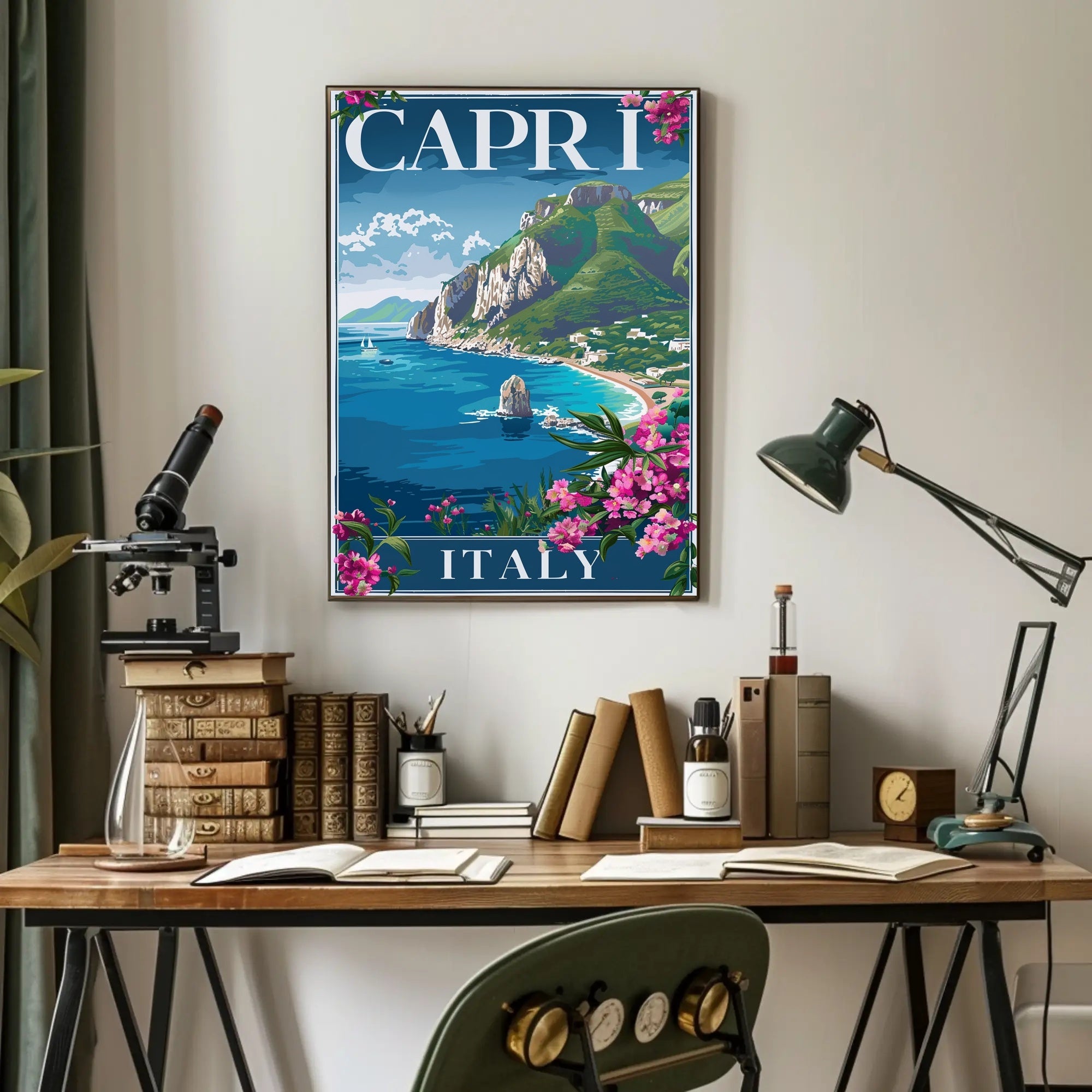 Capri Coastal Serenity Vintage Travel Poster PosterGoat