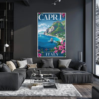Capri Coastal Serenity Vintage Travel Poster PosterGoat