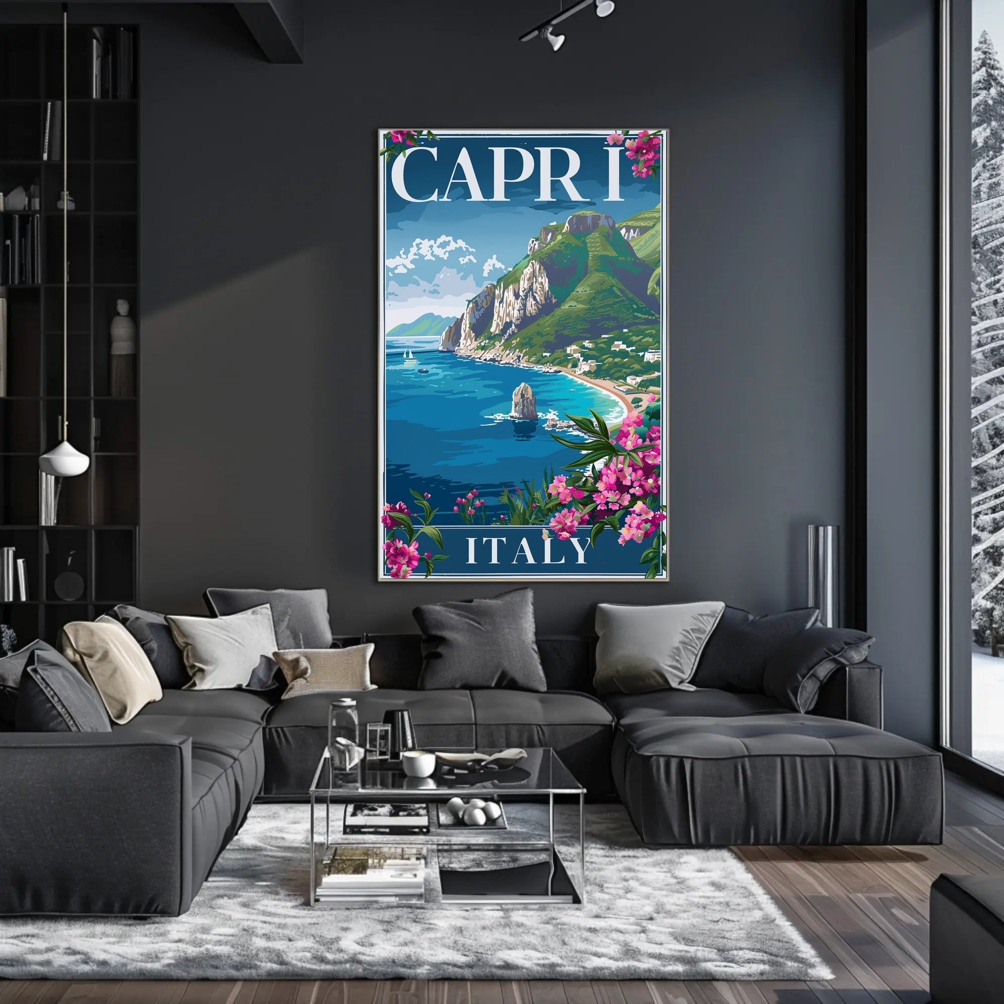 Capri Coastal Serenity Vintage Travel Poster PosterGoat