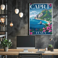 Capri Coastal Serenity Vintage Travel Poster PosterGoat