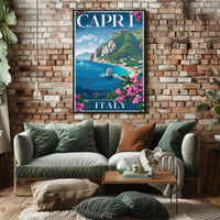Capri Coastal Serenity Vintage Travel Poster PosterGoat