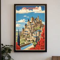Carcassonne Medieval Fortress Travel Poster PosterGoat
