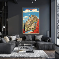 Carcassonne Medieval Fortress Travel Poster PosterGoat