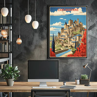 Carcassonne Medieval Fortress Travel Poster PosterGoat