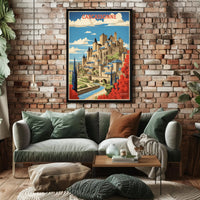 Carcassonne Medieval Fortress Travel Poster PosterGoat