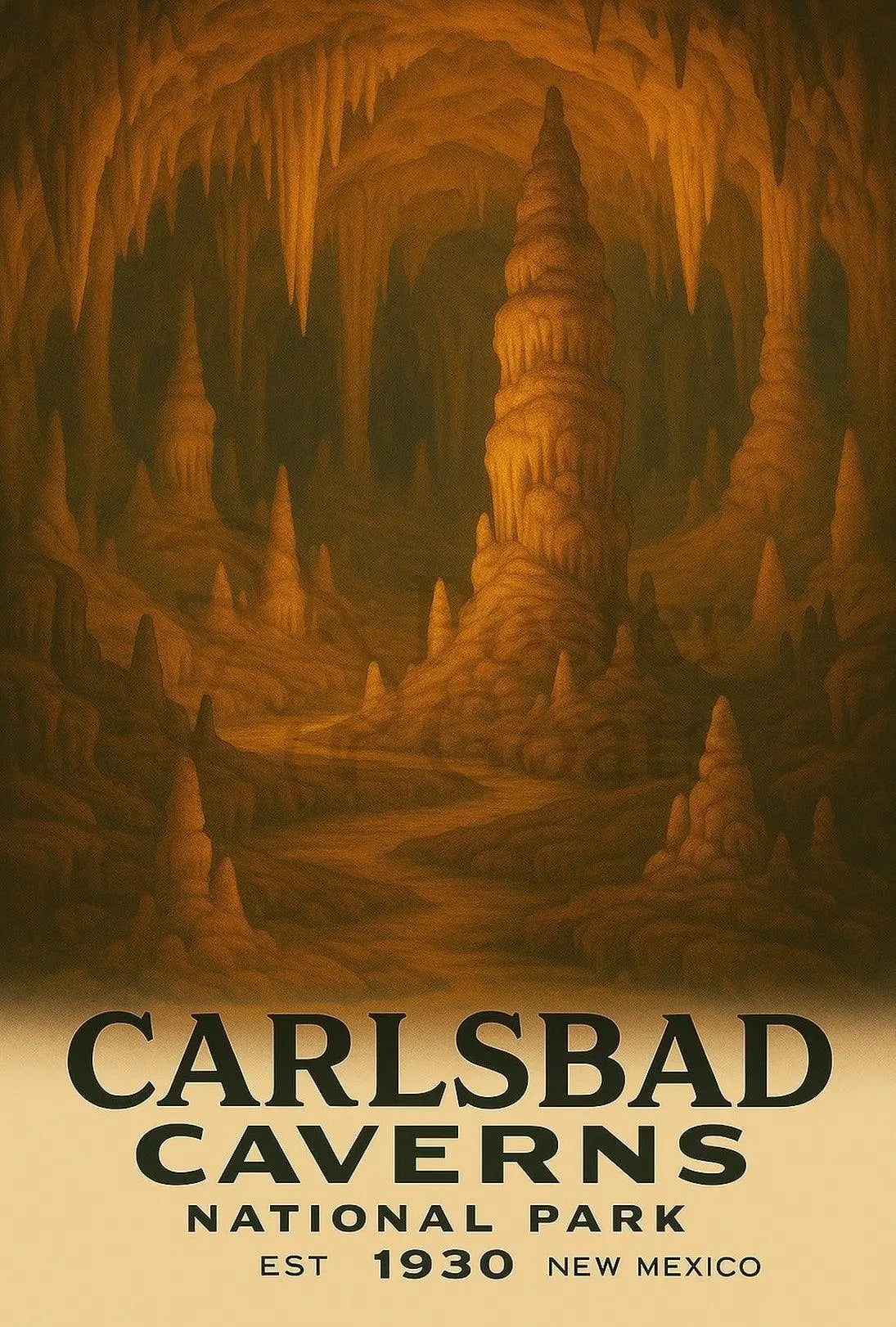Carlsbad Caverns Vintage Adventure National Park Poster PosterGoat