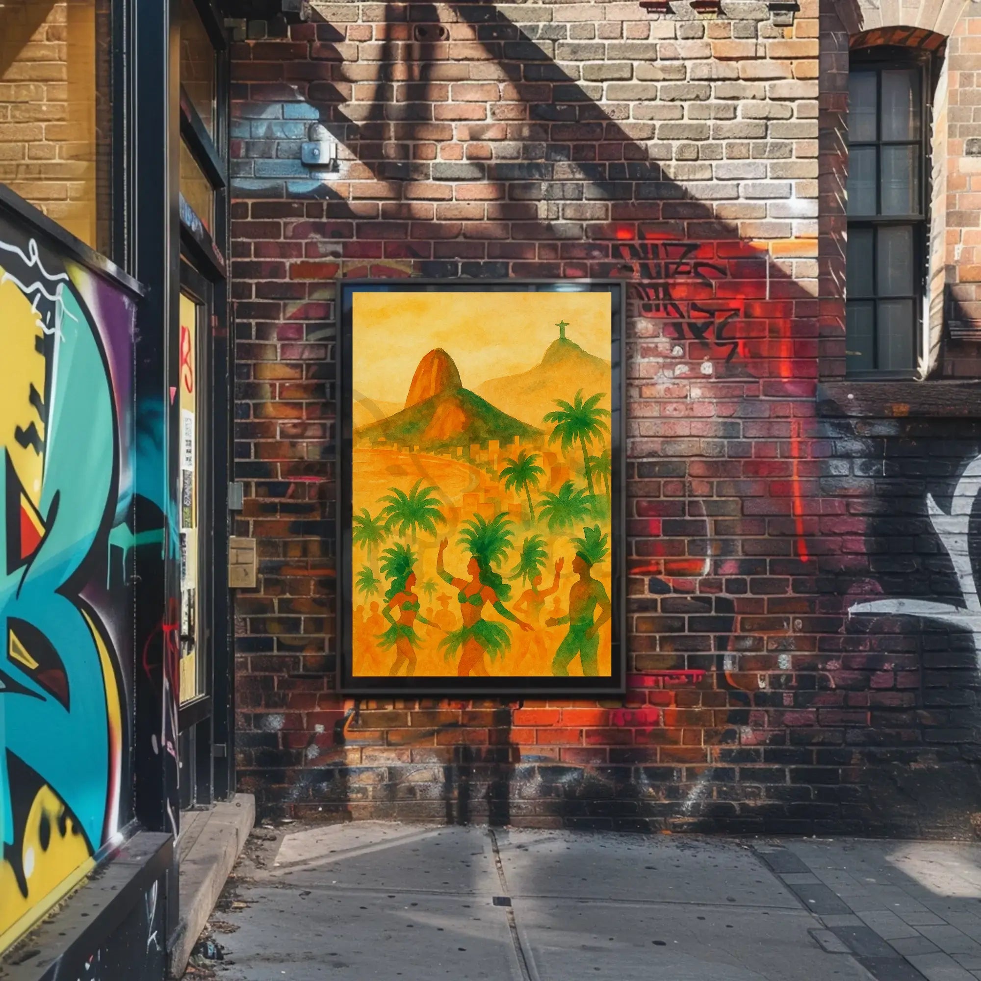 Carnival in Rio Watercolor Cultural Heritage Poster PosterGoat