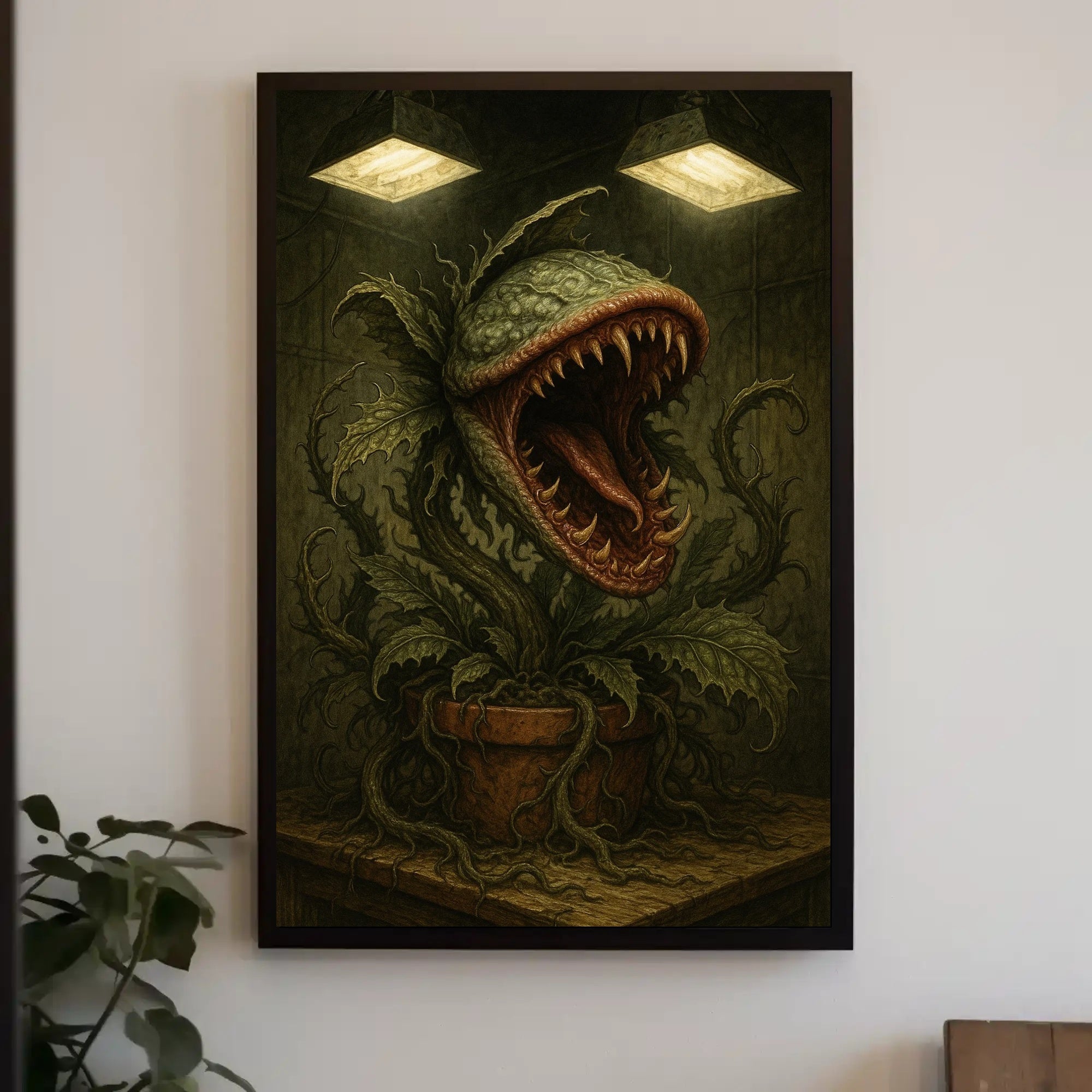 Carnivorous Plant Emerges Fiercely: Fantasy or Mythology Poster PosterGoat
