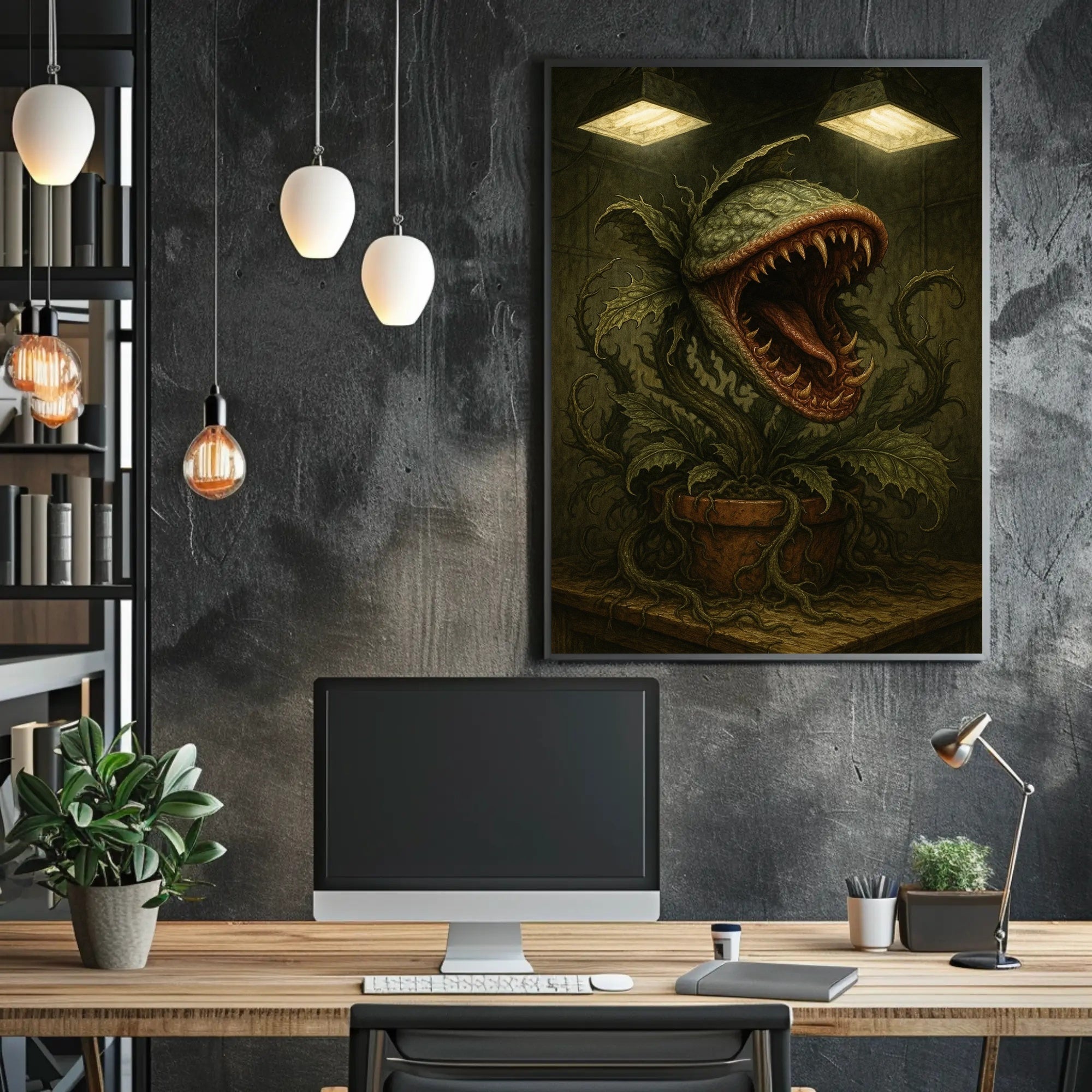 Carnivorous Plant Emerges Fiercely: Fantasy or Mythology Poster PosterGoat