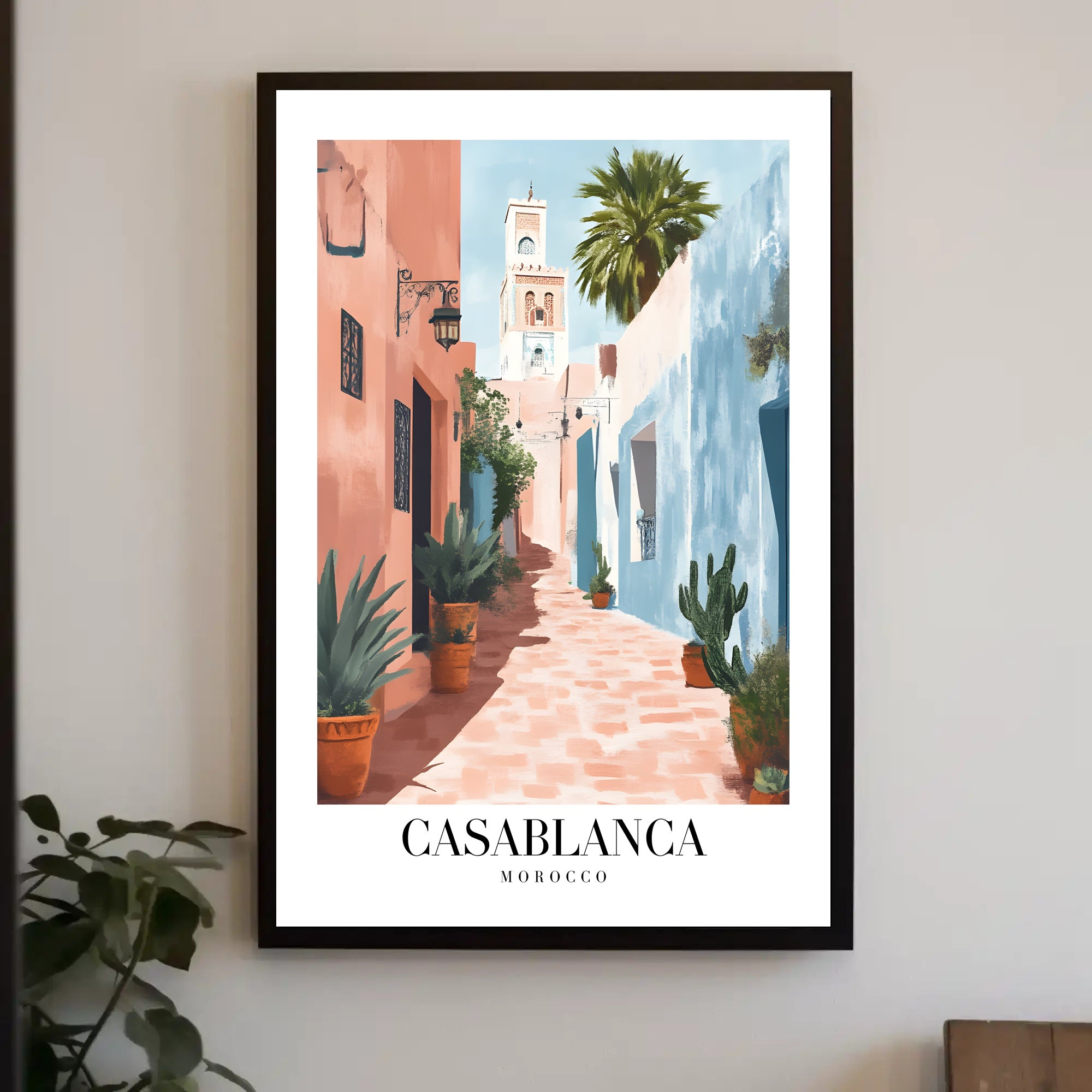 Casablanca Street Scene Vintage Travel Poster PosterGoat