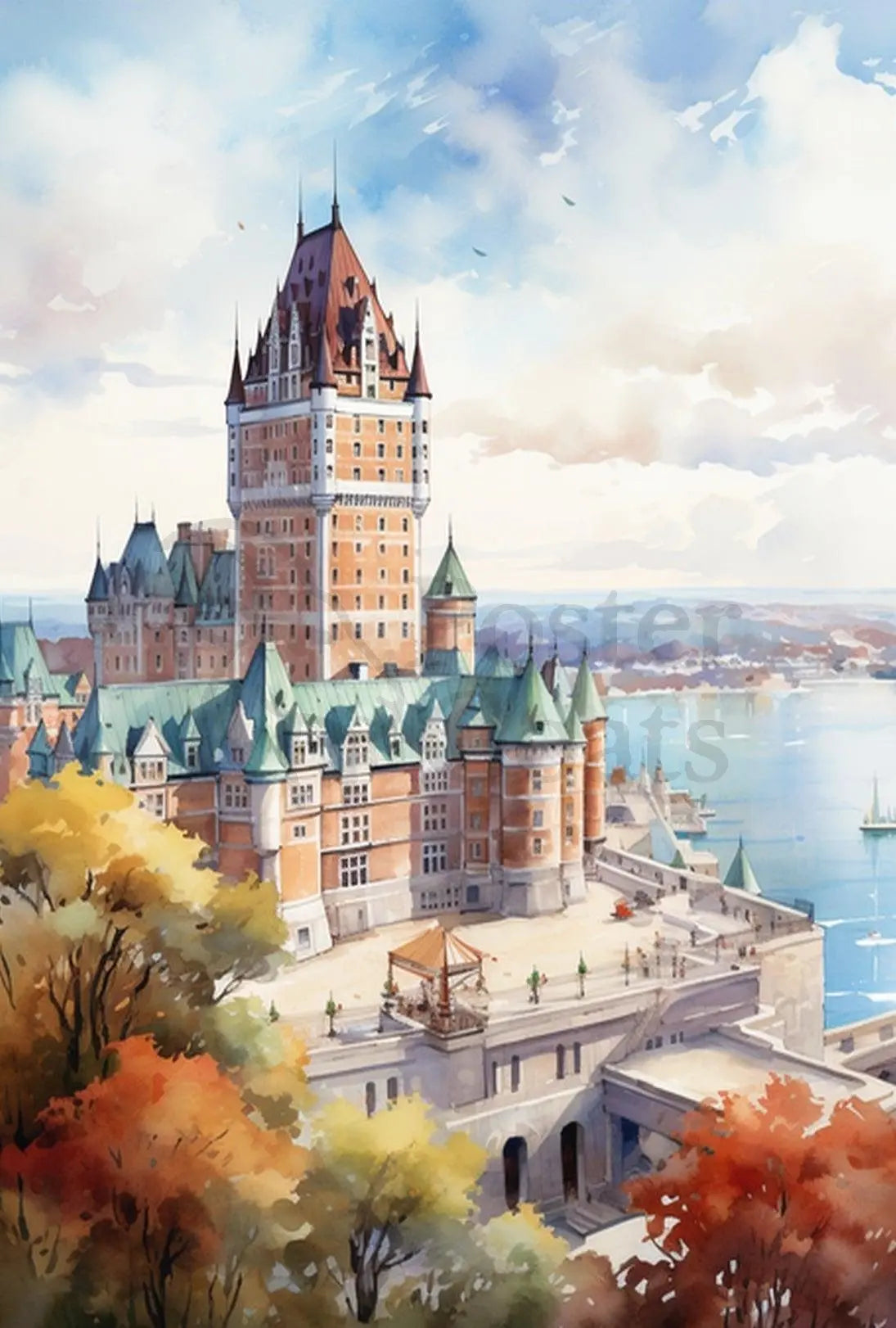 Castle in Autumn: Scenic Travel Poster PosterGoat