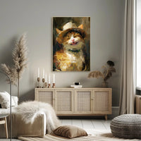 Cat in a Straw Hat Abstract Artistic Poster PosterGoat