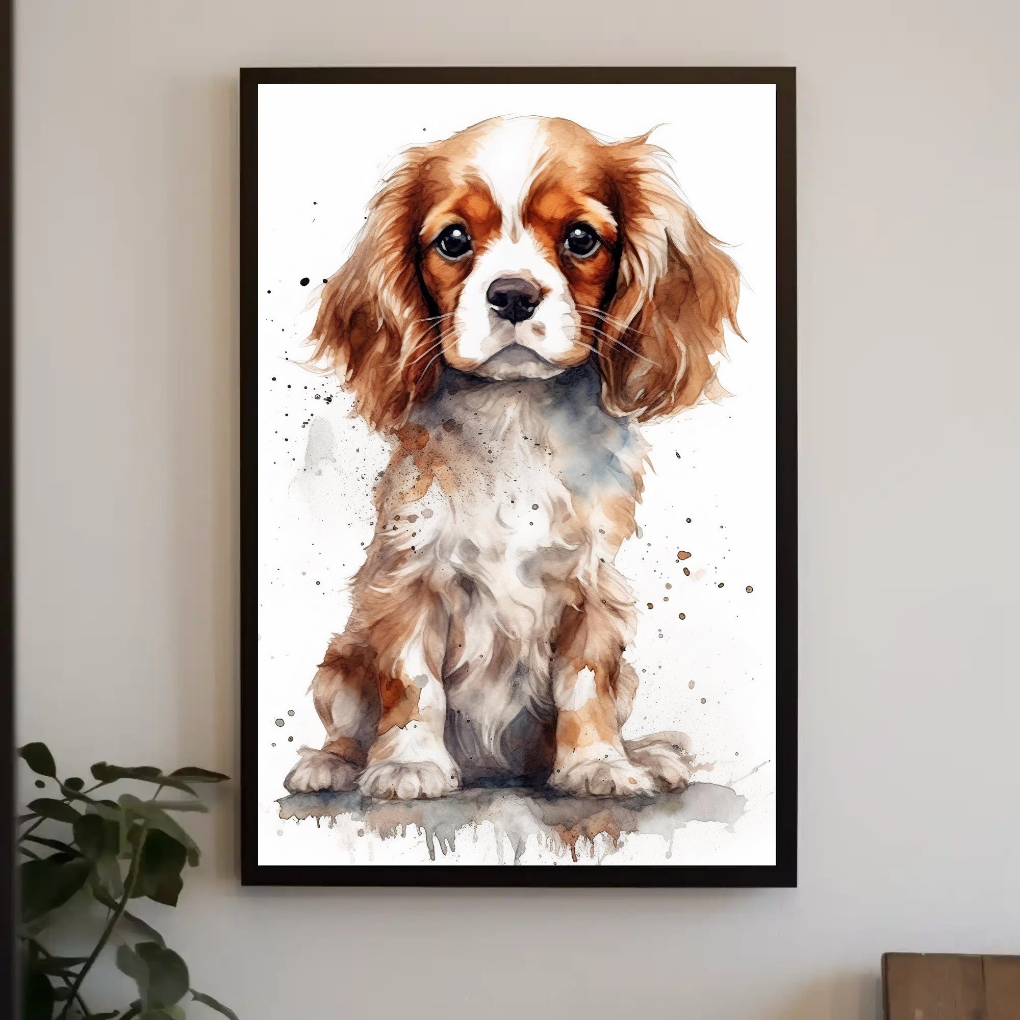Cavalier King Charles Puppy Watercolor Art Dog Breed Poster PosterGoat