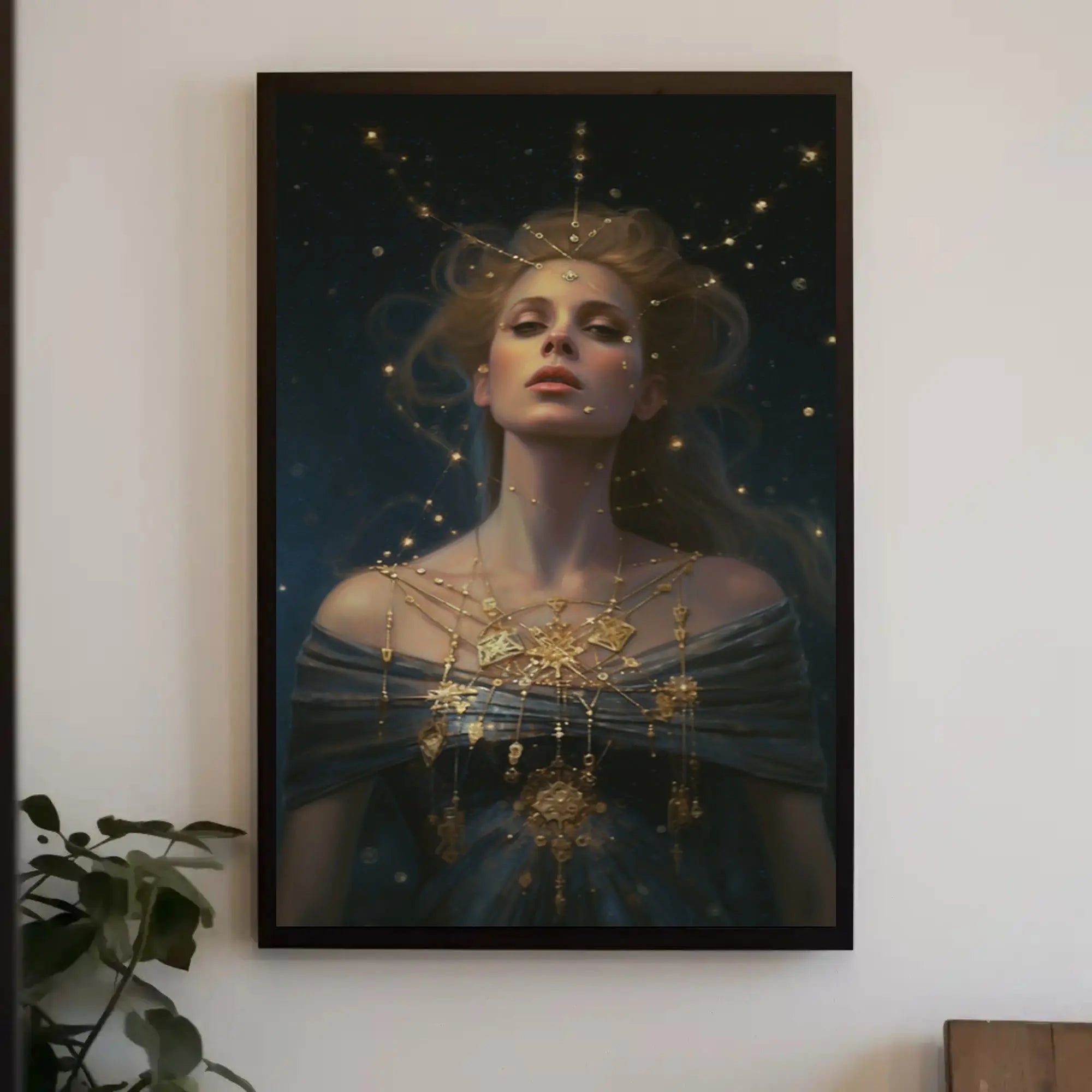Celestial Goddess Starry Night Artistic Fantasy Poster PosterGoat