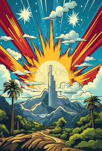 Celestial Landscape Art: Futuristic Sci-Fi Poster PosterGoat