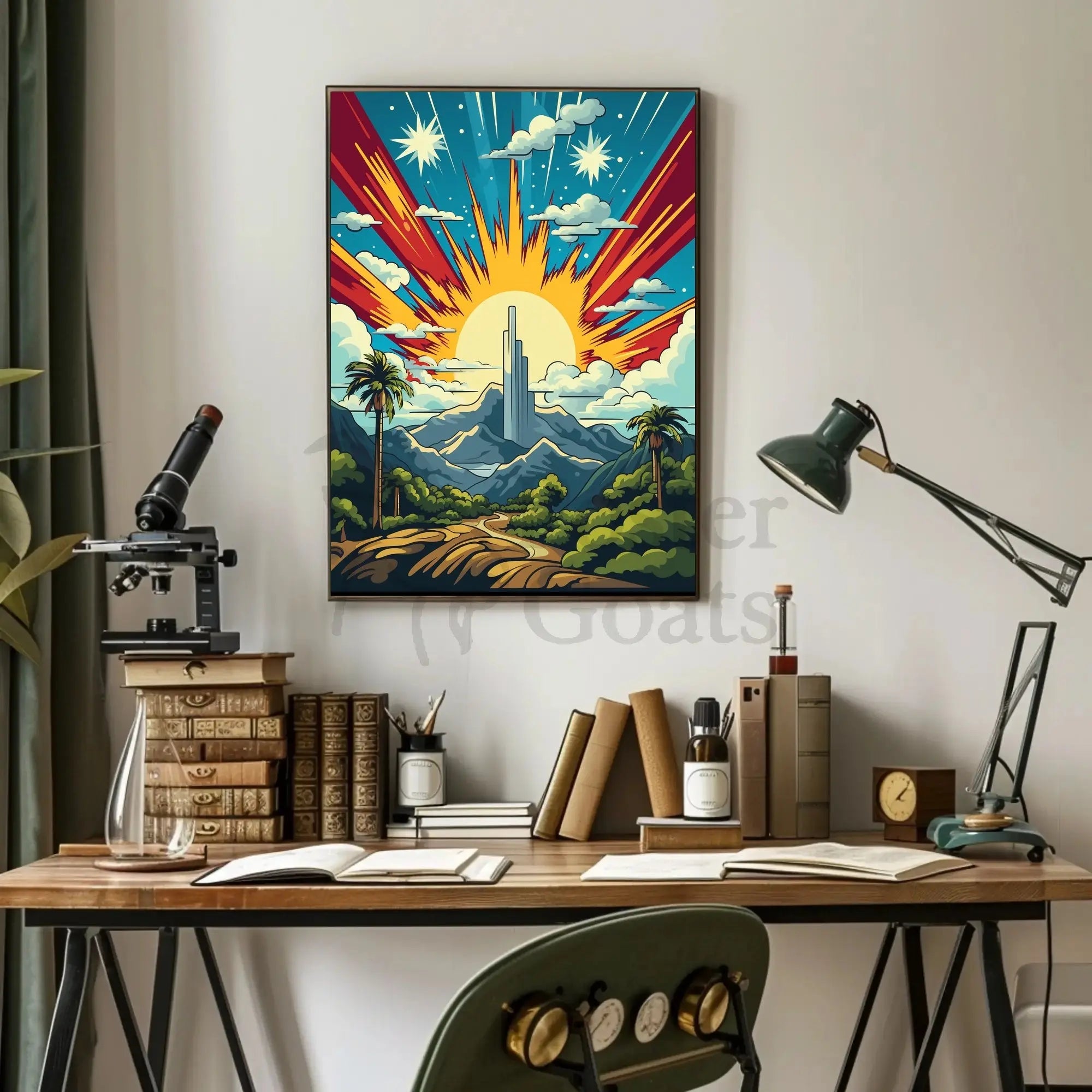 Celestial Landscape Art: Futuristic Sci-Fi Poster PosterGoat