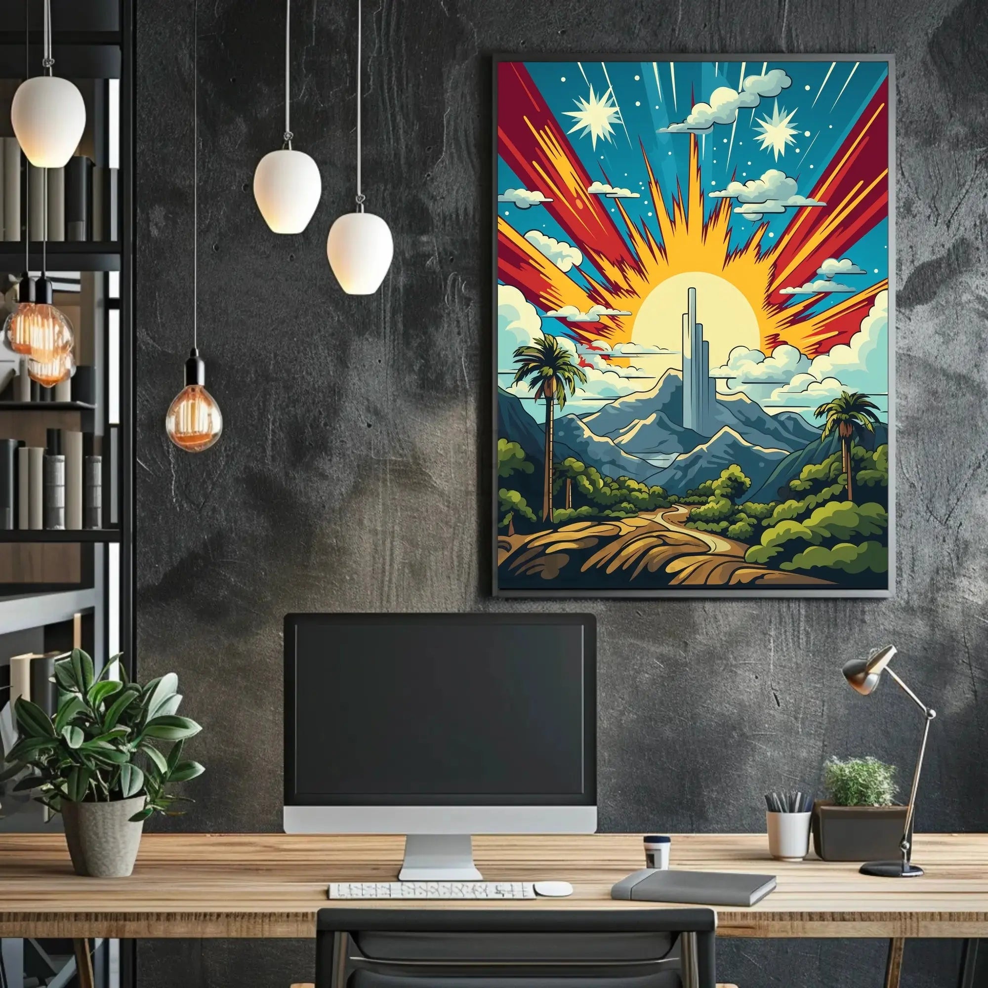 Celestial Landscape Art: Futuristic Sci-Fi Poster PosterGoat