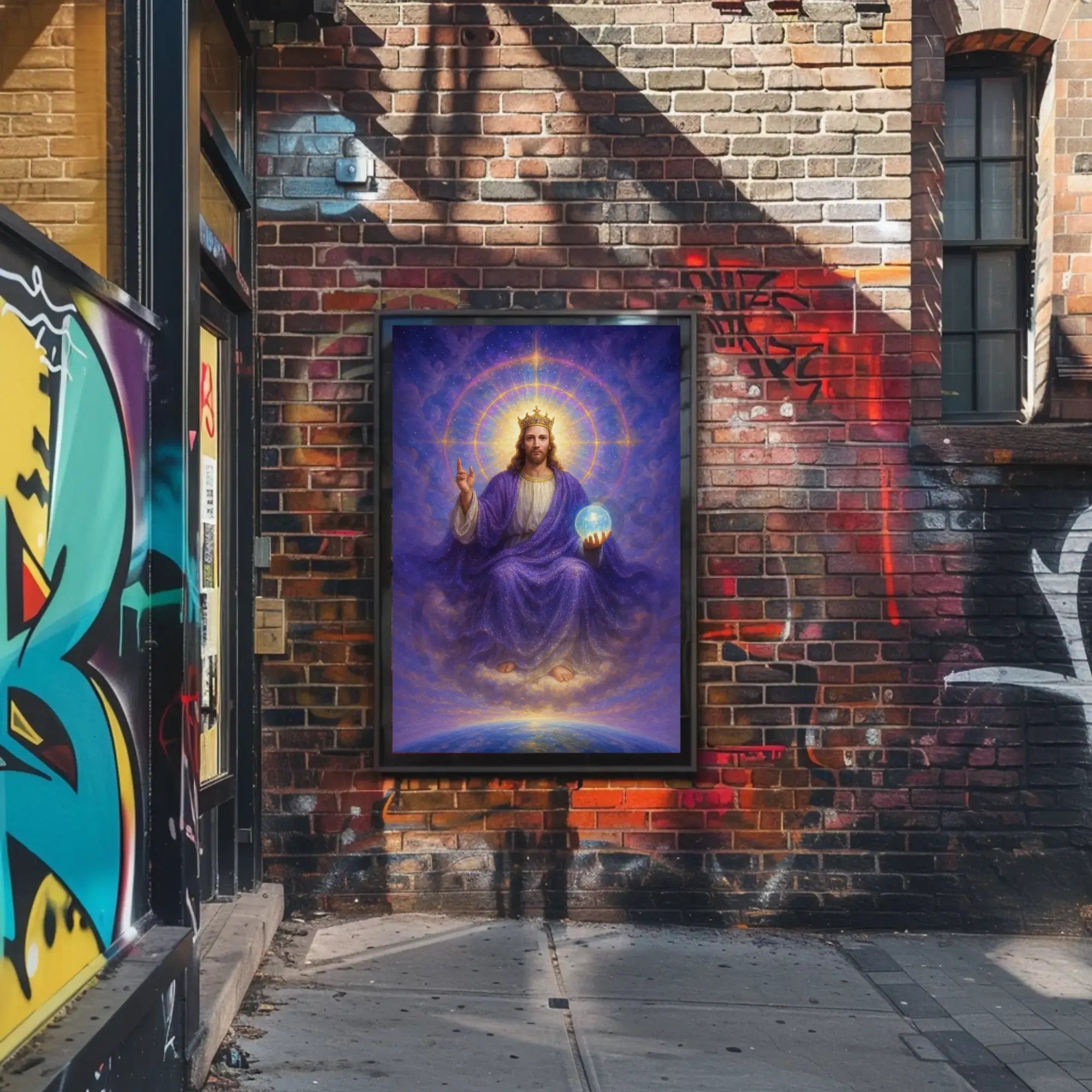 Celestial Majesty on Throne Spiritual Artistic Poster PosterGoat