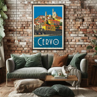 Cervo Italy Scenic Vintage Travel Poster PosterGoat