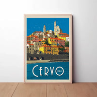 Cervo Italy Scenic Vintage Travel Poster PosterGoat