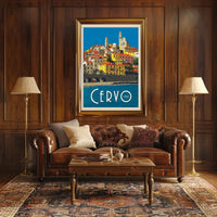 Cervo Italy Scenic Vintage Travel Poster PosterGoat