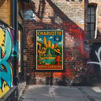 Charlotte Cityscape Elegance Art Deco Travel Poster PosterGoat