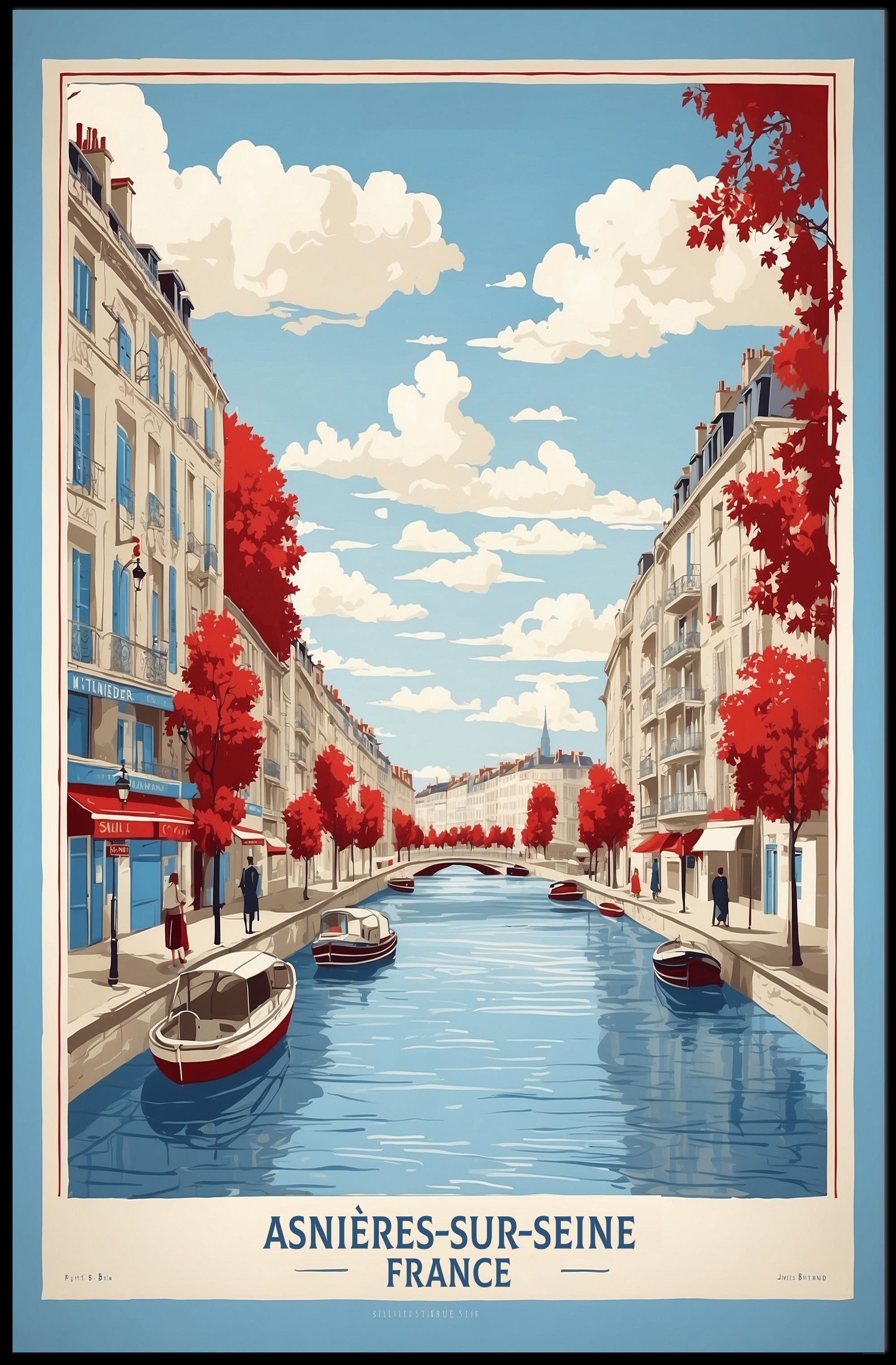 Charming Asnières-sur-Seine Landscape: Travel Poster PosterGoat