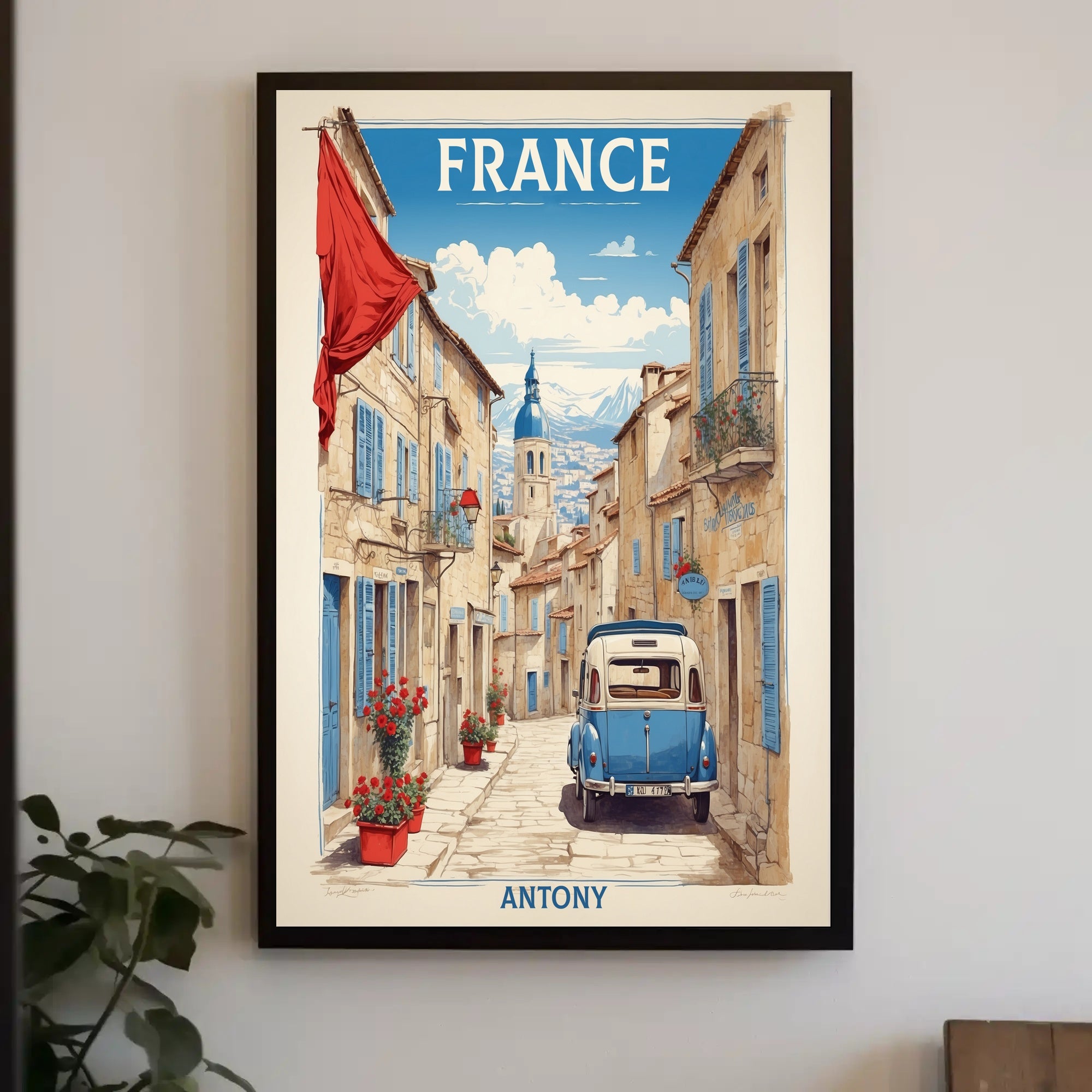 Charming French Village Scene Travel Poster PosterGoat