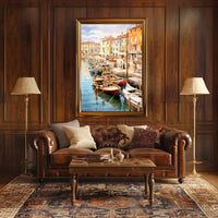 Charming Mediterranean Harbor Scene Impressionistic Artistic Poster PosterGoat