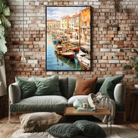Charming Mediterranean Harbor Scene Impressionistic Artistic Poster PosterGoat